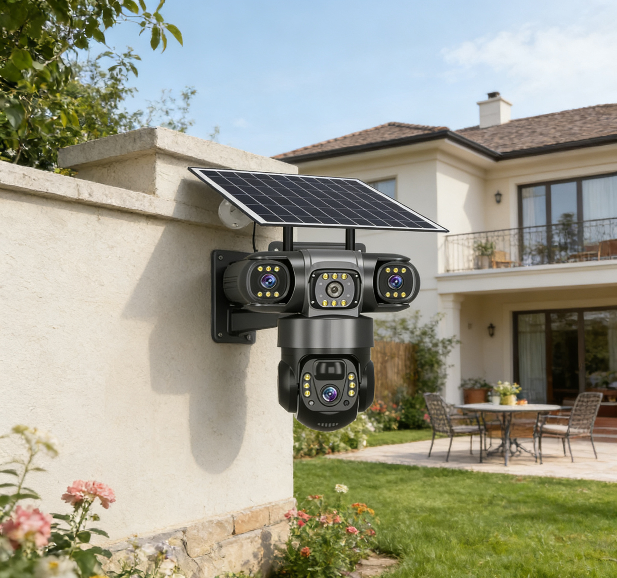 WIFI V380 Pro Smart Outdoor Solar Camera with 3 Lenses - Image 2