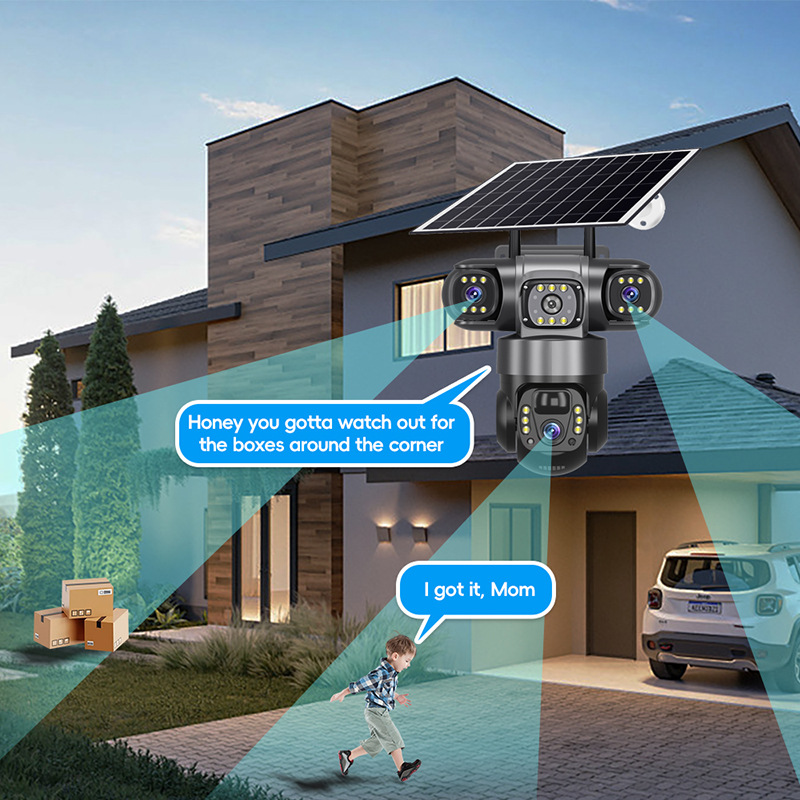 WIFI V380 Pro Smart Outdoor Solar Camera with 3 Lenses - Image 6