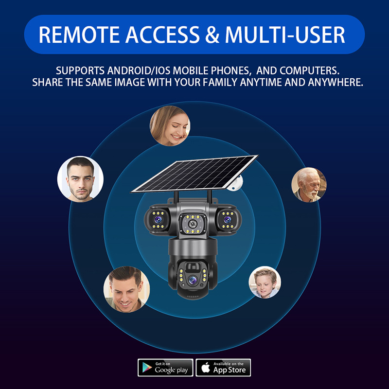 WIFI V380 Pro Smart Outdoor Solar Camera with 3 Lenses - Image 10