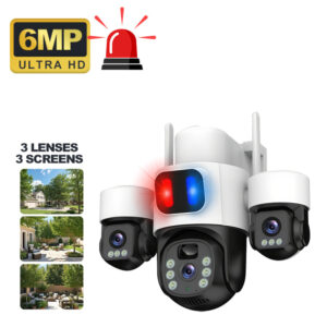 3-Lens 3-View Plug-in Camera with Warning Light