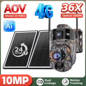 637-10M-AOV 24/7 36x optical Zoom Camo Color Solar Battery Camera